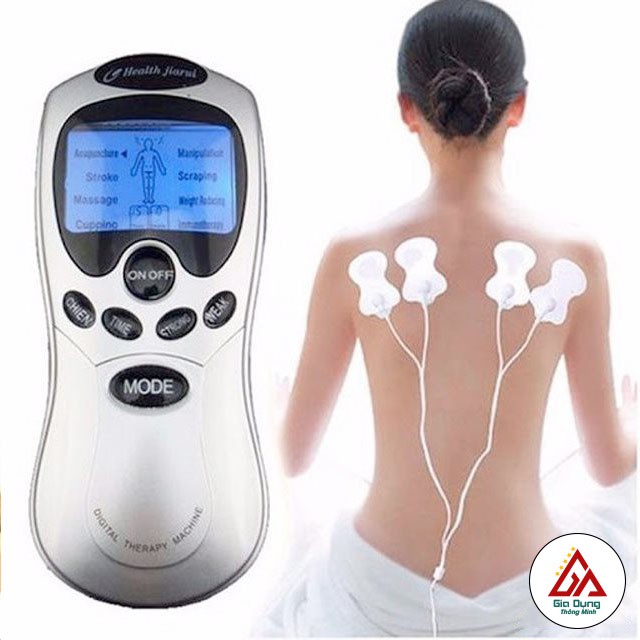 Máy massage mini Syk-208 châm cứu, xoa bóp, máy đấm, cạo gió, giác hơi giải tỏa căng thẳng 4 miếng dán 🏮Đa Năng 📣