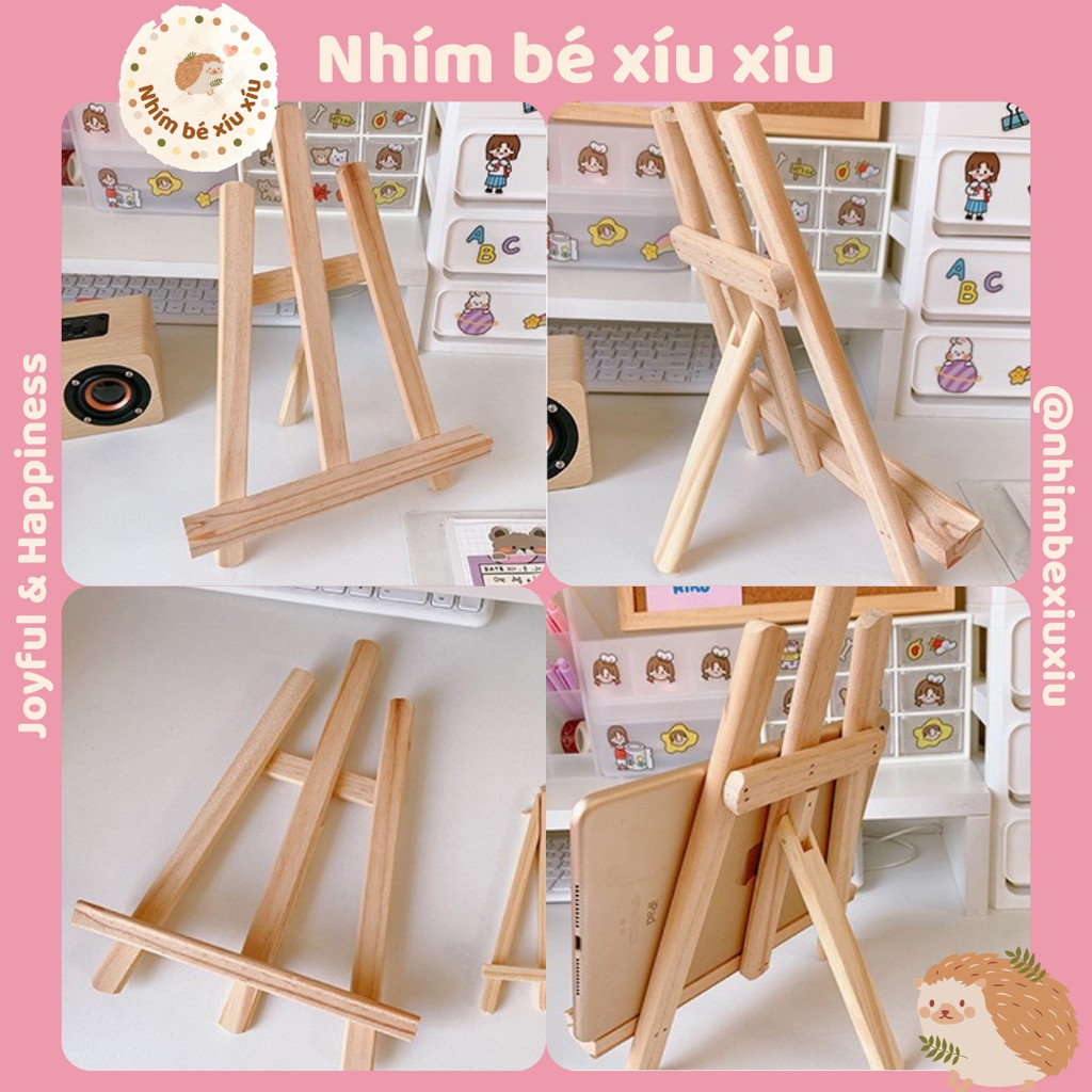 Giá đỡ điện thoại/ipad/máy tính bảng bằng gỗ mịn decor bàn học VT110