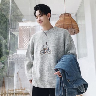 [CÓ SẴN] Áo Len Nam Họa Tiết Phong Cách Hàn Quốc, Áo Len Nam Chất Len Dày Dặn