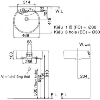 Chậu rửa đặt bàn inax L-292V