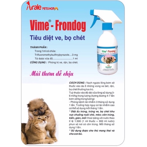 Vime Frondog xịt ve rận bọ chét 250ml