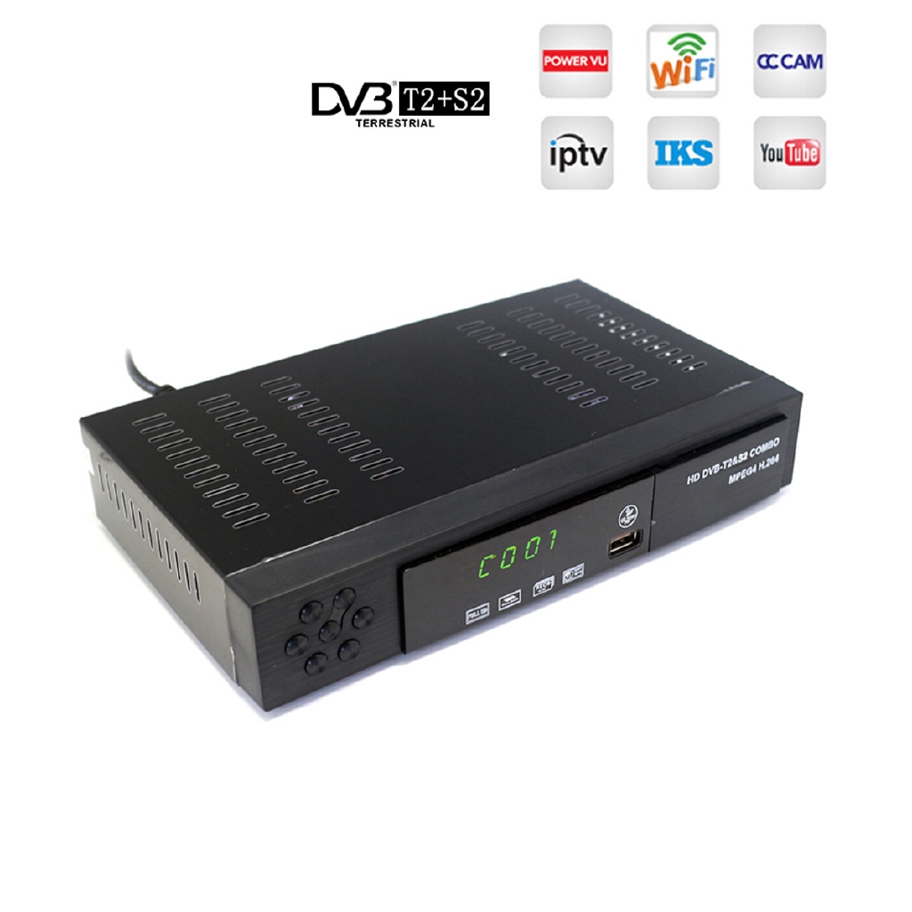 Đầu thu sóng TV DVB S2 T2 DVB-S2 DVB-T2 cổng USB 2.0