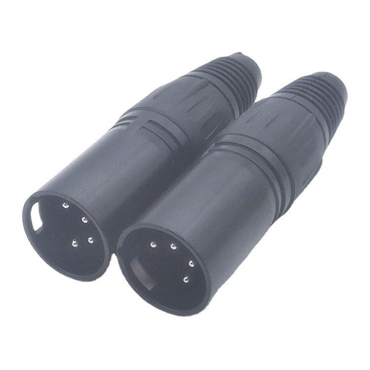 Jack canon xlr 4 chân đực vỏ nhôm đúc nguyên khối lỗ đuôi cao su