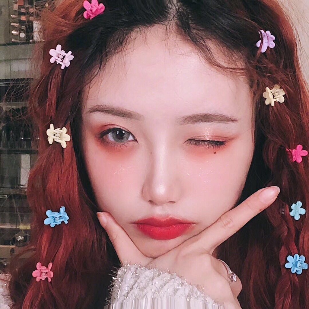 Kẹp tóc hình bông hoa nhỏ nhiều màu sắc phong cách Hàn Quốc dễ thương cho bé gái