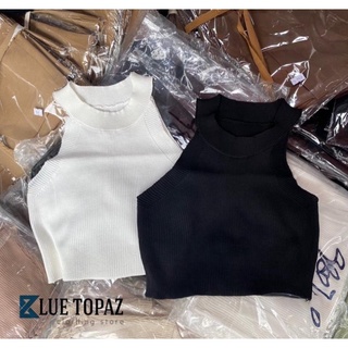 áo crop len tăm cổ yếm