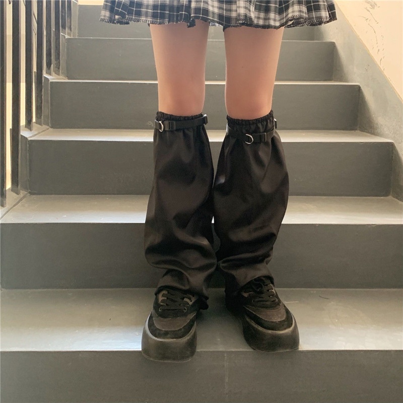 Xixi Vớ Ống Chân Giữ Ấm Đầu Gối Có Khóa Cài Tháo Lắp Nhanh Phong Cách Punk Gothic Harajuku Cho Nữ