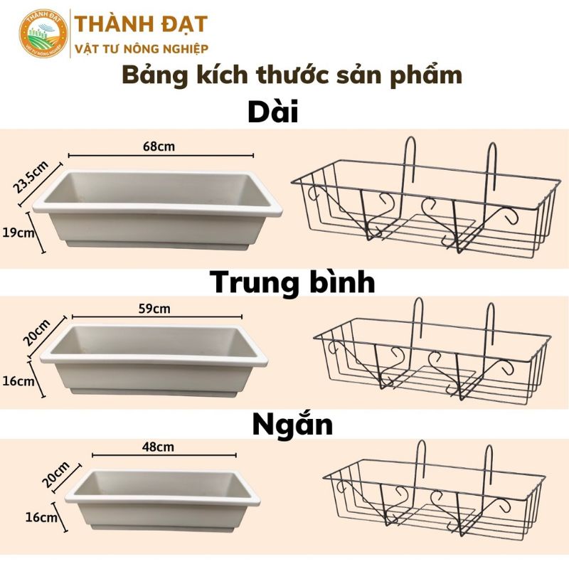 Chậu Nhựa Máng Dài Trồng Cây,Nuôi Cá size 60x20x16cm_Hàng Công Ty
