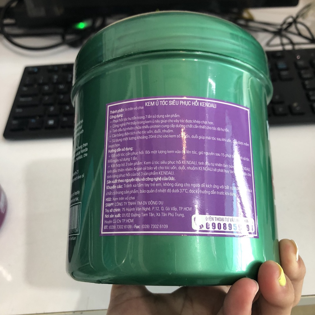 Kem ủ tóc siêu phục hồi Kendali Hương nước hoa 1000ml