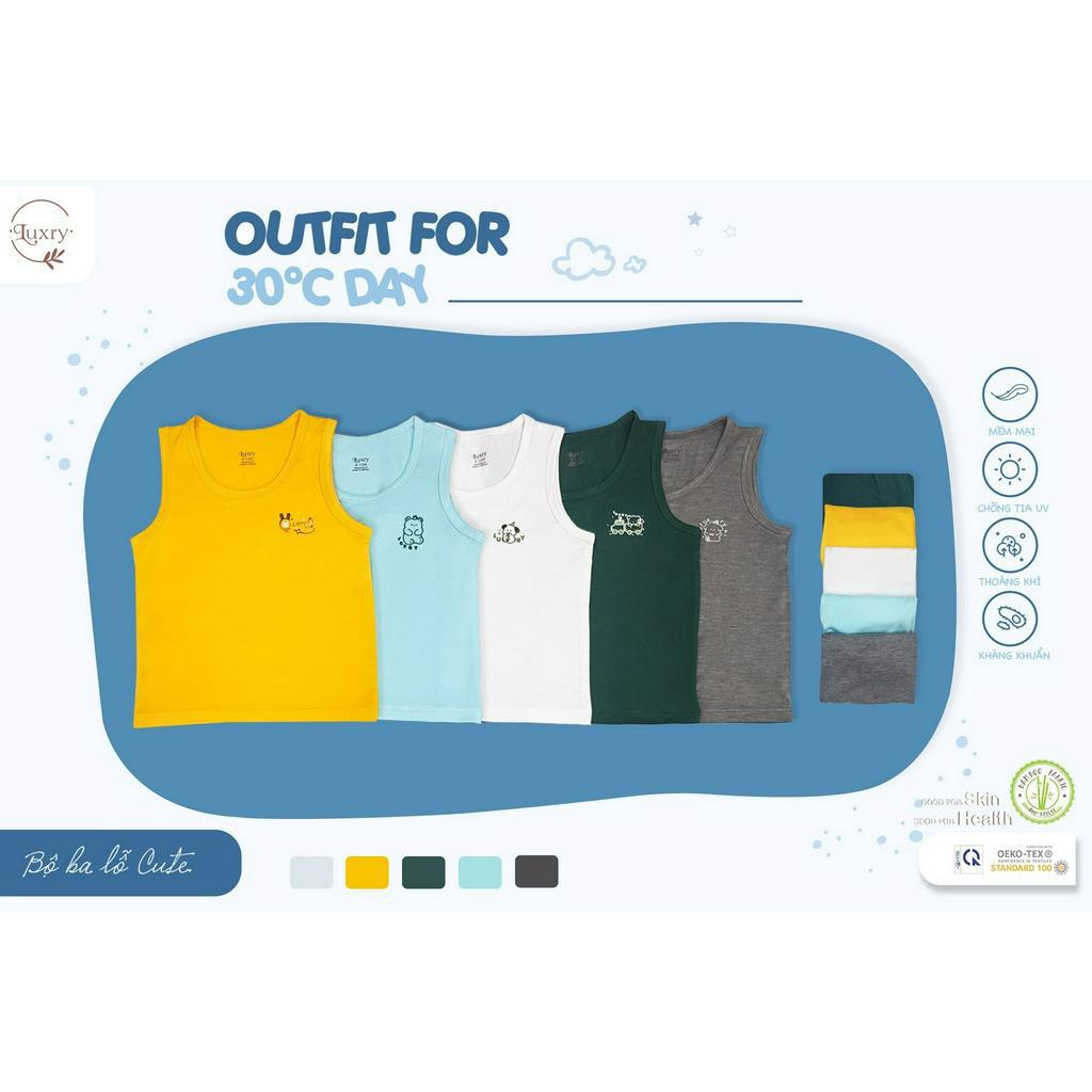 Bộ quần áo ba lỗ siêu mềm mịn BASIC đăc biệt mừng sinh nhật Luxry cho bé từ 9 tháng đến 5 tuổi