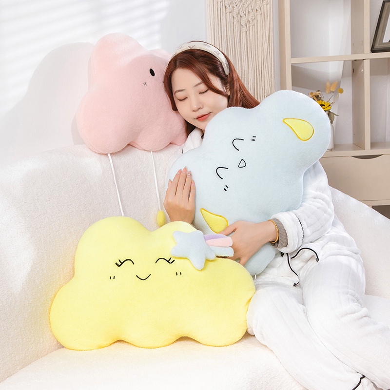 ☁☁Đám mây đầy màu sắc đáng yêu Plushie Gối Mềm mại Trang trí dễ thương Bầu trời Đám mây Đệm Búp bê Nhồi bông