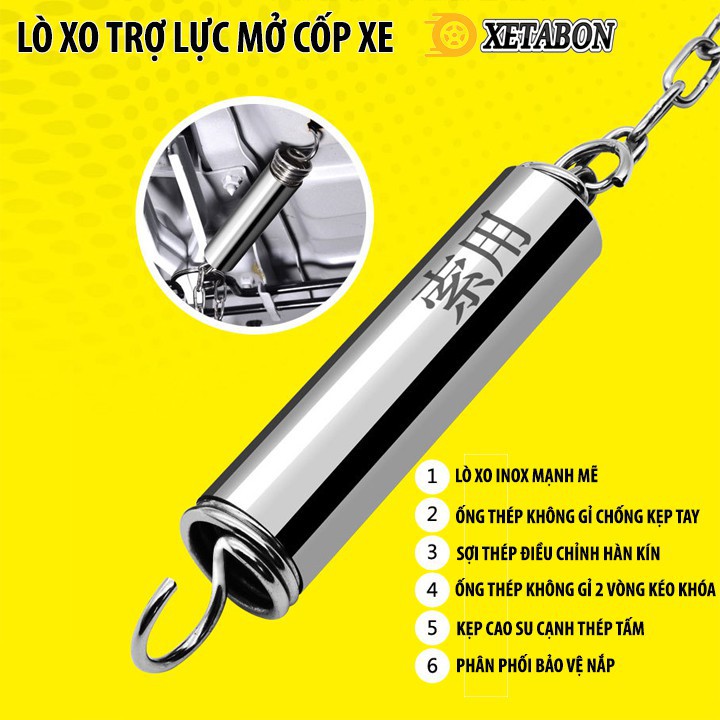 [Mẫu mới] Lò xo trợ lực mở cốp xe cho xe sedan, hỗ trợ bật cốp tự động, có ống bảo vệ tay