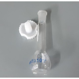 Bình định mức thủy tinh trắng, nút nhựa 10ml