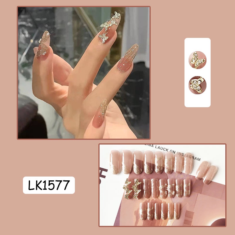 Set 24 Móng Tay Giả Thời Trang Kèm Keo Dán 1577