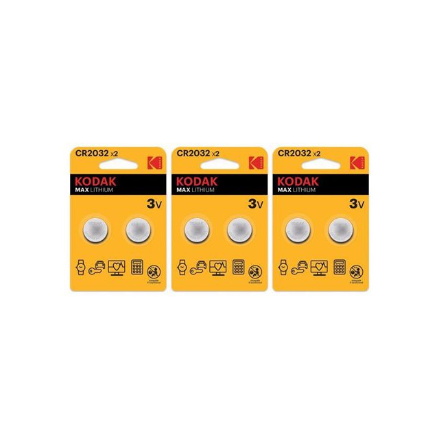 Vỉ 6 pin cúc áo Kodak Lithinium CR2016 CR2025 CR2032 điện thế 3V chính hãng Uncle Bills IB0222 pin chìa khóa ô tô xe máy