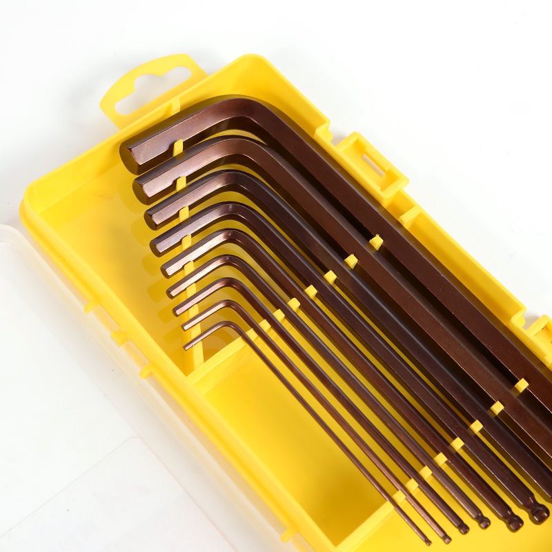 Bộ Lục Giác Chuôi Bi 9 Chi Tiết Bằng Thép Siêu Cứng Chống Bẻ Cong Uốn Gãy