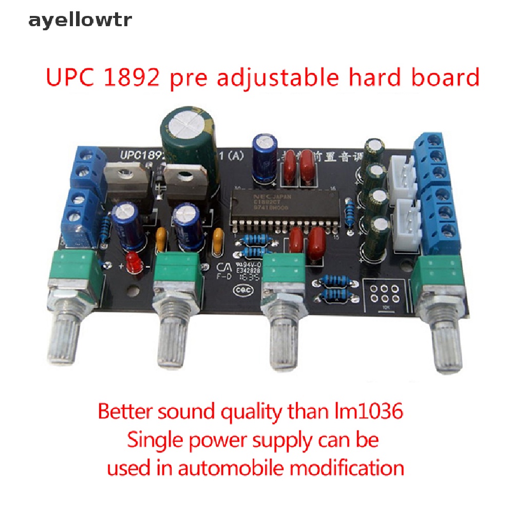 【aye】 UPC1892 Preamplifier Tone Control Board Kits Speaker Amplifiers DIY Treble Bass .