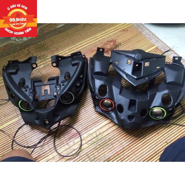 Bộ Mắt Cú Lắp Ex150 và Ex135, Winner V1 Bao Gồm khuôn Nhựa + 2 Đèn U7 + 4 Đèn Cúc Áo