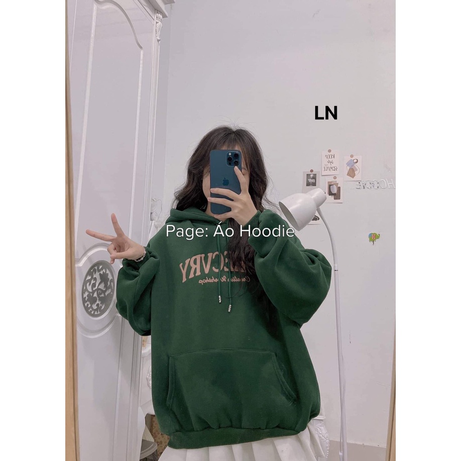 Áo khoác nỉ bo gấu in chữ COREC tay bồng cá tính mũ 1 lớp (LN5-002)