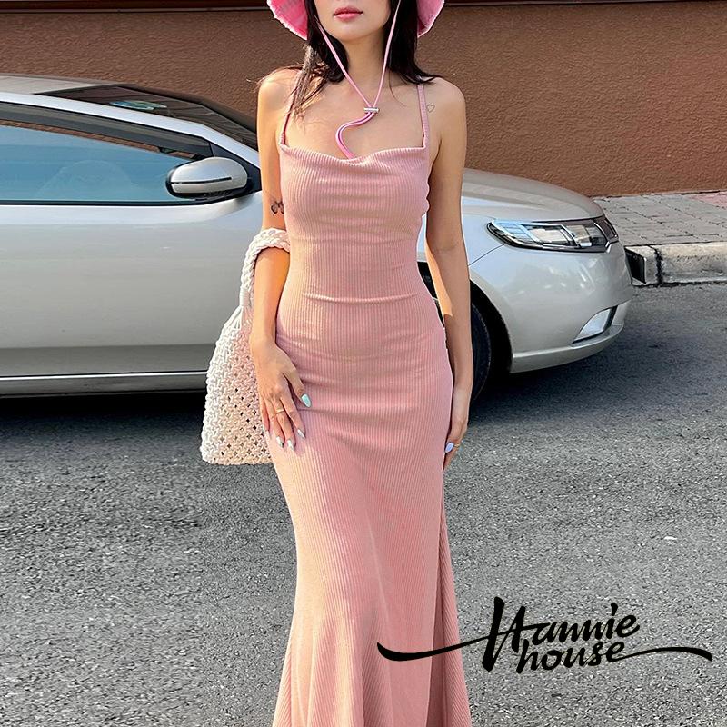 Đầm Hai Dây Hở Lưng Ôm Dáng Thời Trang Mùa Hè Cho Nữ