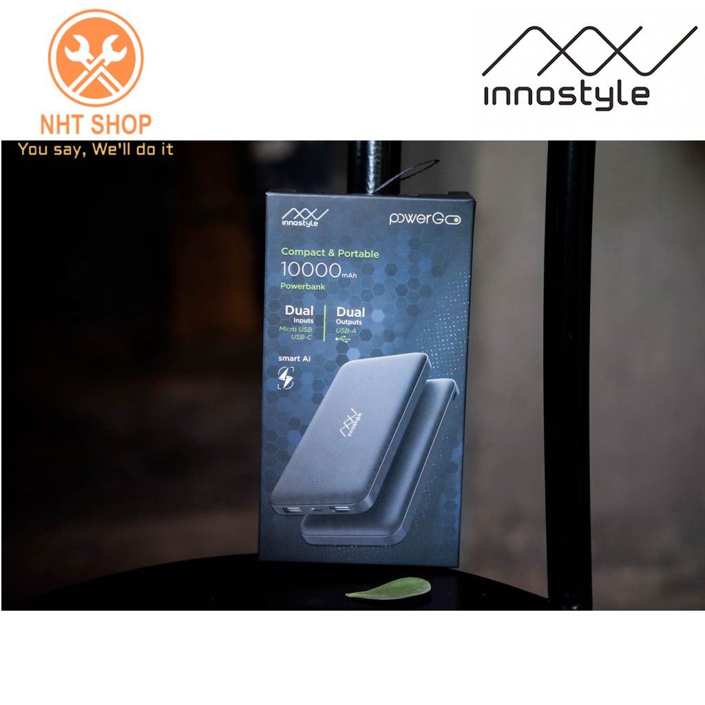 Pin Sạc Dự Phòng Innostyle Powergo Smart AI 10000MAH White (2 cổng USP A) chính hãng USA – NHT Shop