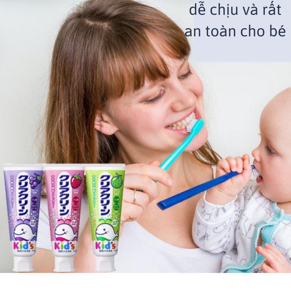 Kem đánh răng trẻ em Kao Kids dành cho bé từ 3 tuổi, vị hoa quả , 70gr - hàng nội địa Nhật