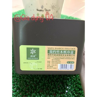 HỘP ĐỰNG GIẤY ĂN HÌNH VUÔNG THÂN NHỰA, NẮP GỖ THÂN THIỆN-2 MÀU ĐEN/TRẮNG