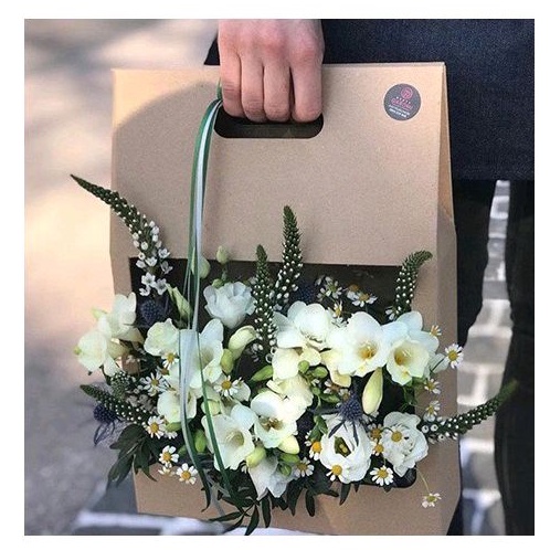 Túi giấy kraft cắm hoa, túi giấy đựng hoa, gói hoa làm quà tặng
