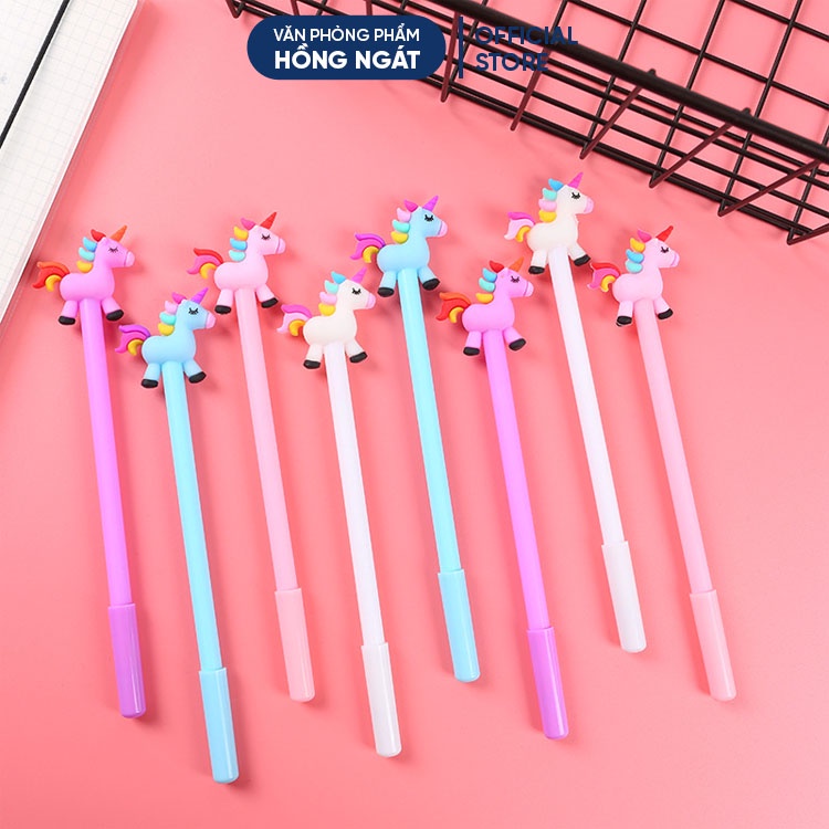 Bút bi cute hình con ngựa MS2, bút bi nước mực gel đen ngòi 0.5mm nhiều màu dễ thương đồ dùng học tập văn phòng phẩm B25
