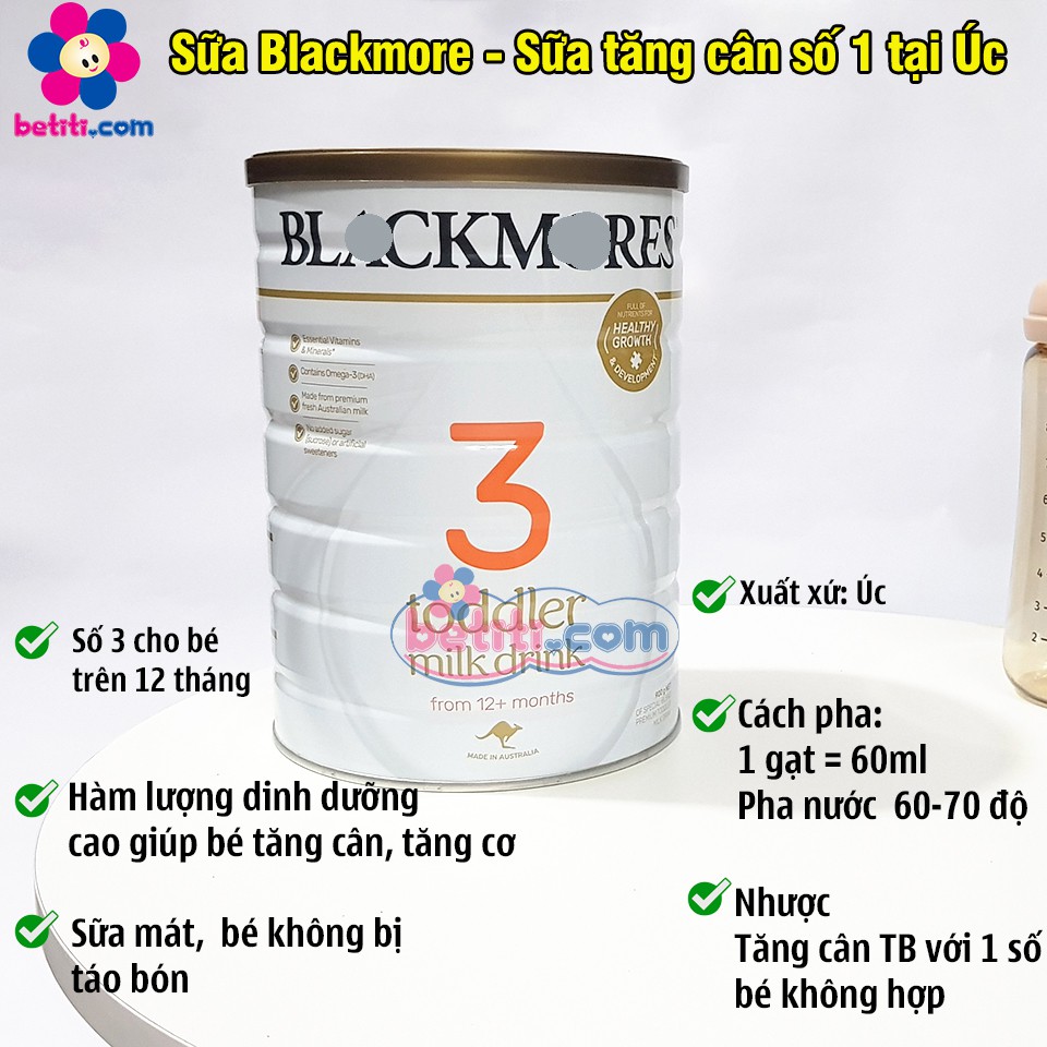 Sữa BLACKMORE 900gr Đủ 3 số 1,2,3 Úc Giúp Bé Tăng Cân Tốt