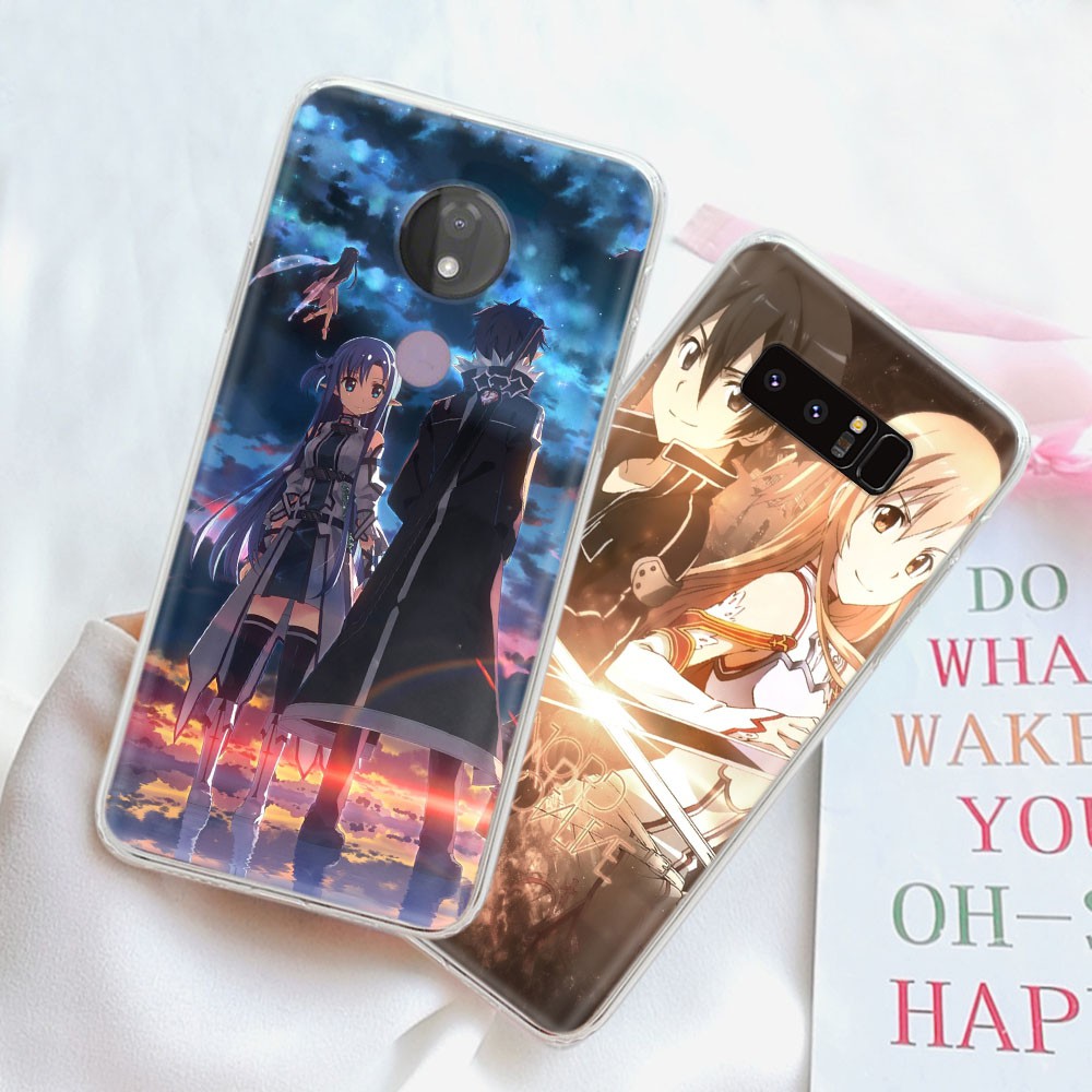 Ốp Lưng Trong Suốt In Hình Sword Art Online Cho Samsung Note 8 9 10 Lite 20 Ultra A5 Plus