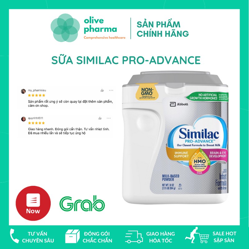 Sữa Similac Pro Advance Non GMO - HMO cho bé từ 0 - 12 tháng 964 g của Mỹ. Mẫu mới