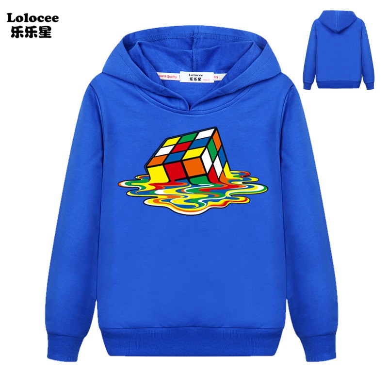 Áo Hoodie Tay Dài In Hình Khối Rubik Cá Tính