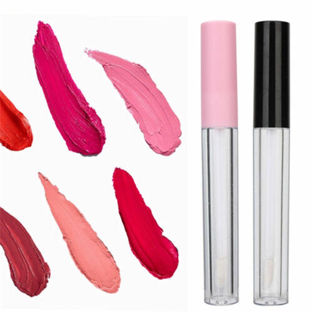 Set 5 / 10 Lọ Rỗng Trong Suốt Đựng Son Kem 3ml Kèm Cọ Tiện Dụng DIY