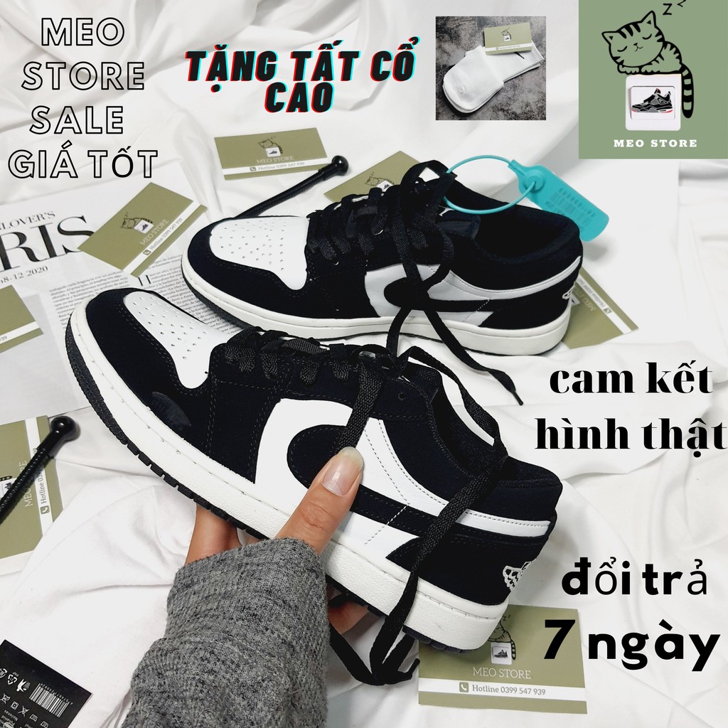 Giày jd panda, giày jodan panda, jd1 cổ thấp nam nữ, tặng tất cổ cao full bill-box-box bảo vệ, đủ size 36-43.