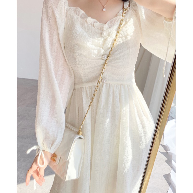 ĐẦM TRẮNG CÔNG CHÚA CÚC NGỰC TAY BO, VÁY TRẮNG KỈ YẾU / CÓ ẢNH CẬN CHẤT | BigBuy360 - bigbuy360.vn