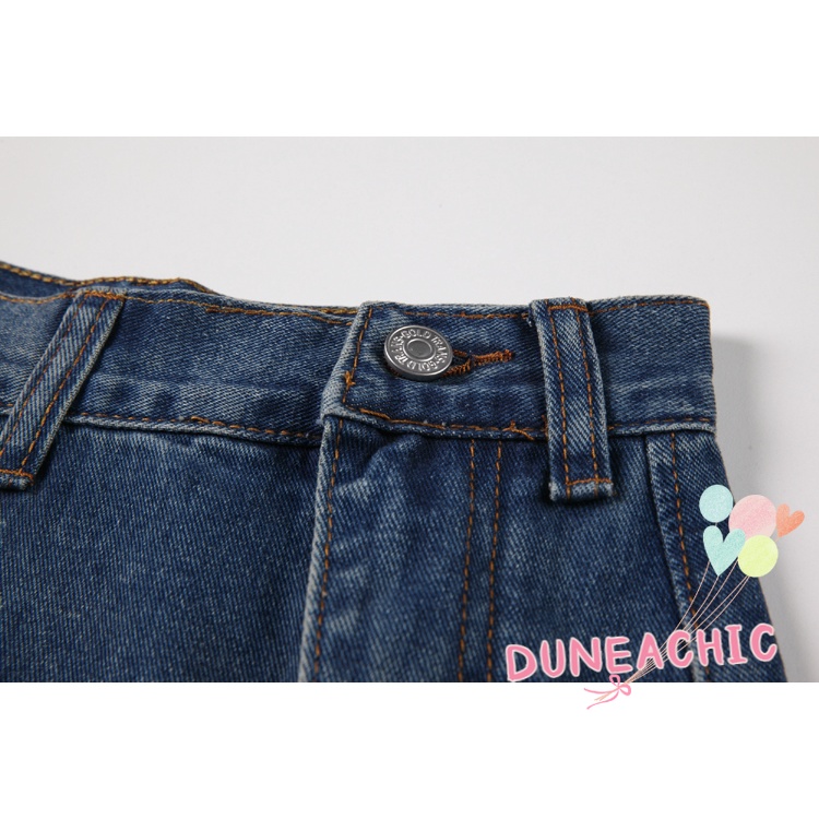 DUNEA Chân váy jean Lưng Cao Xẻ Tà Quyến Rũ Thời Trang Dành Cho Nữ