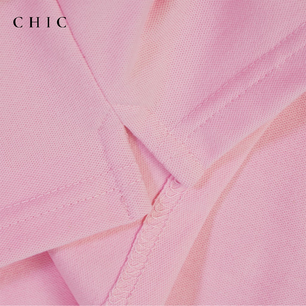 Áo polo nam ngắn tay màu Hồng Pastel cổ trụ CHIC, áo thun nam vải cá sấu cotton phong cách hiện đại tinh tế