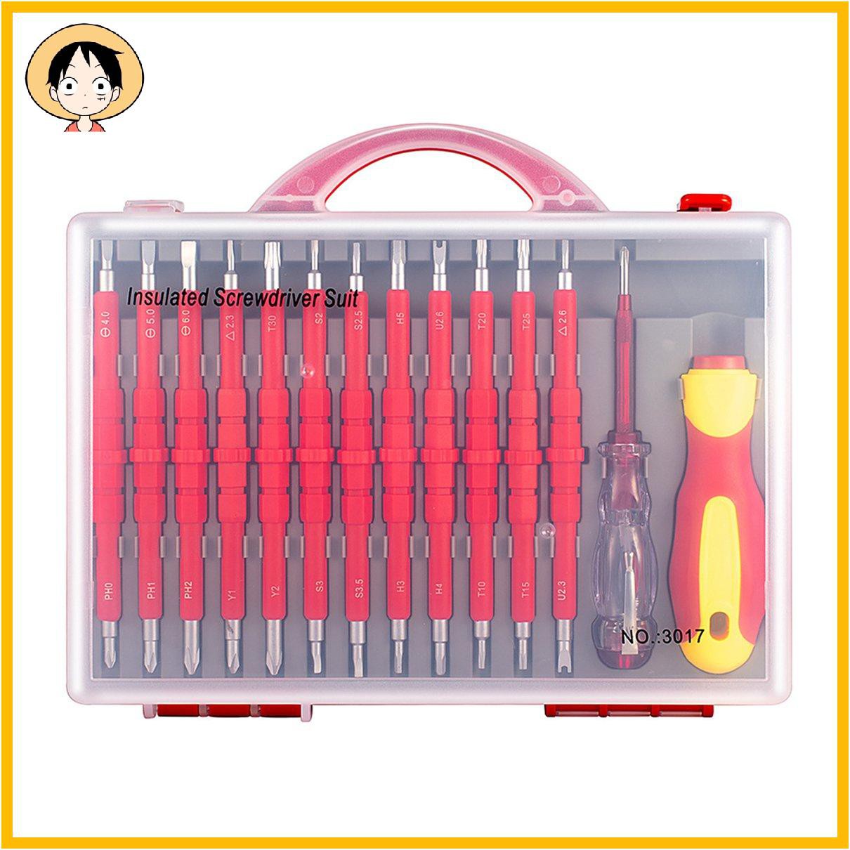 Set 26 Đầu Tua Vít Nam Châm Cách Điện Có Thể Tháo Rời Bits