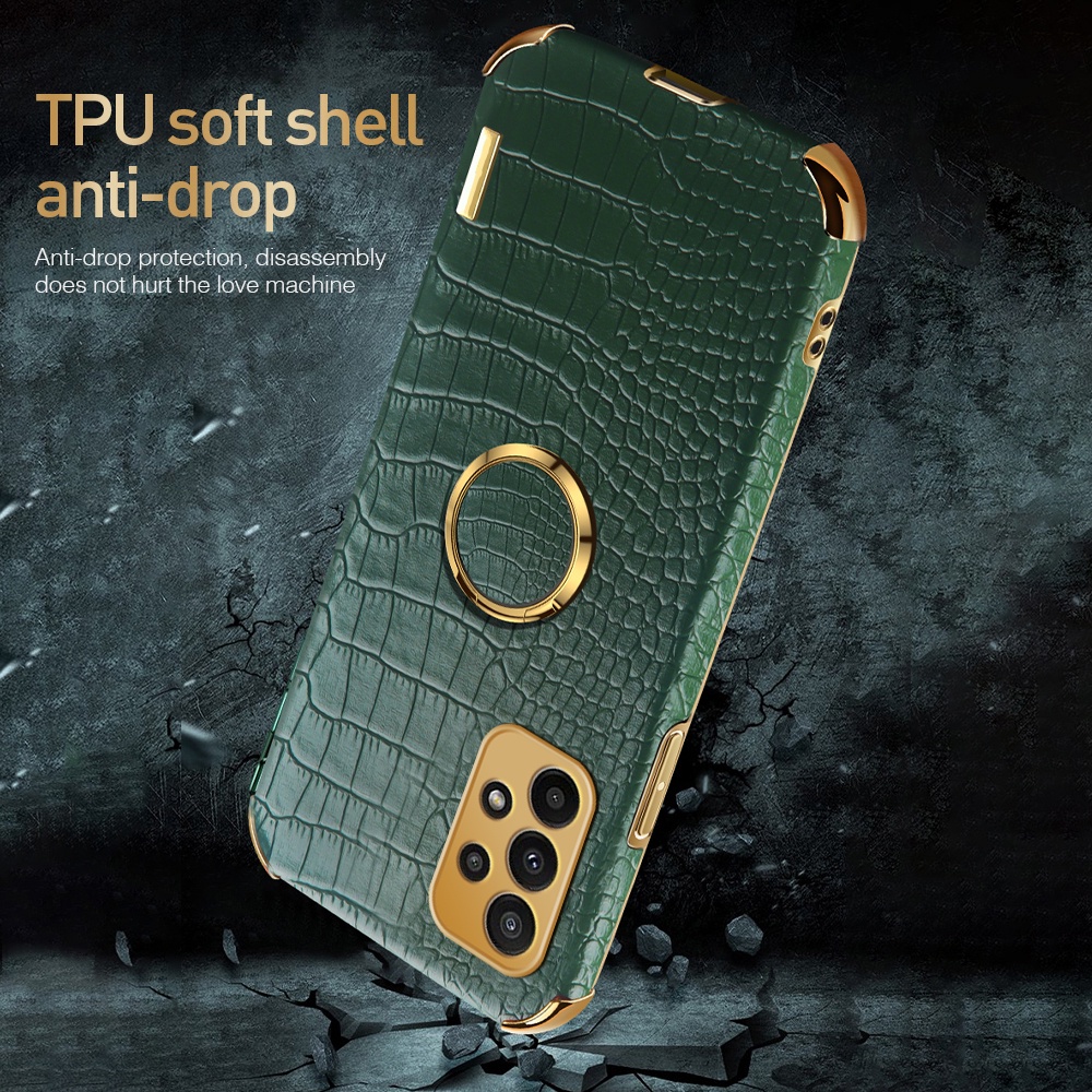 Bao Da Điện Thoại Họa Tiết Da Cá Sấu Sang Trọng Có Giá Đỡ Từ Tính Cho Samsung Galaxy A53 A23 A33 A73 A13 5G M53