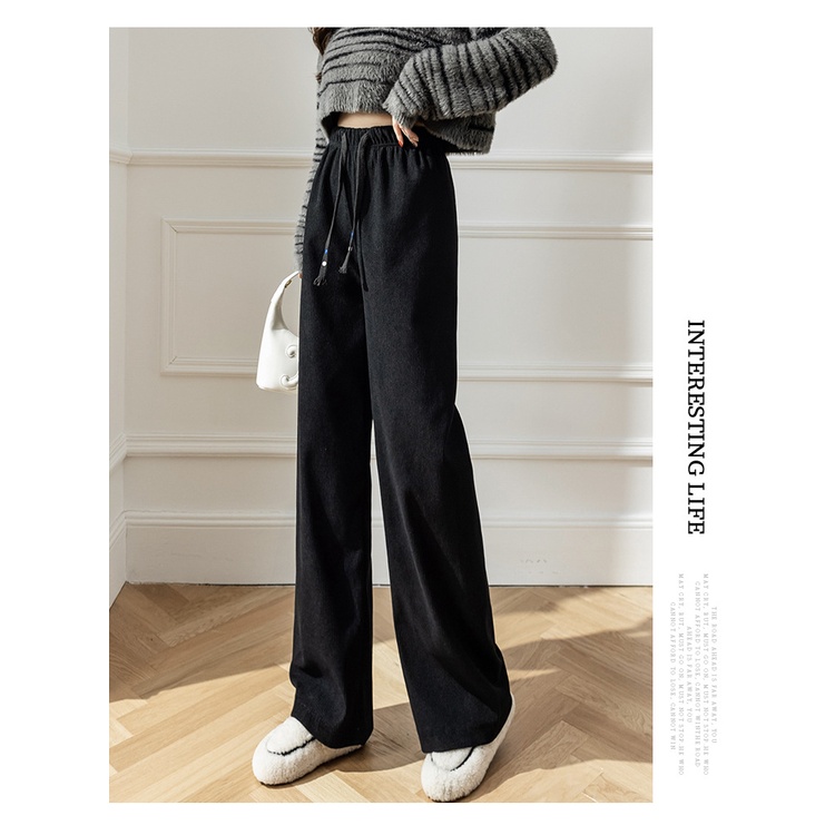 Quần ống rộng NỈ NHUNG TĂM cao cấp, có siêu bigsize 102KG, hot trend năm nay, Nam nữ đều mặc được