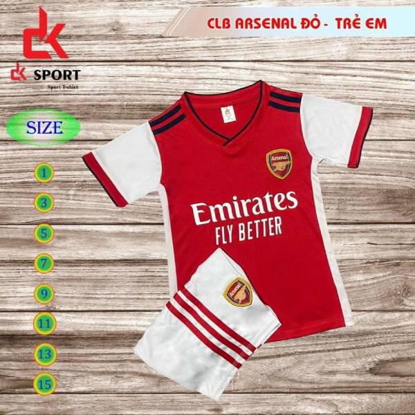 Arsenal Trẻ Em. Áo Bóng Đá Trẻ Em In Tên Số theo Yêu cầu ( có phí ), Áo Bóng Đá Bé Trai, Áo Bóng Đá Bé gái