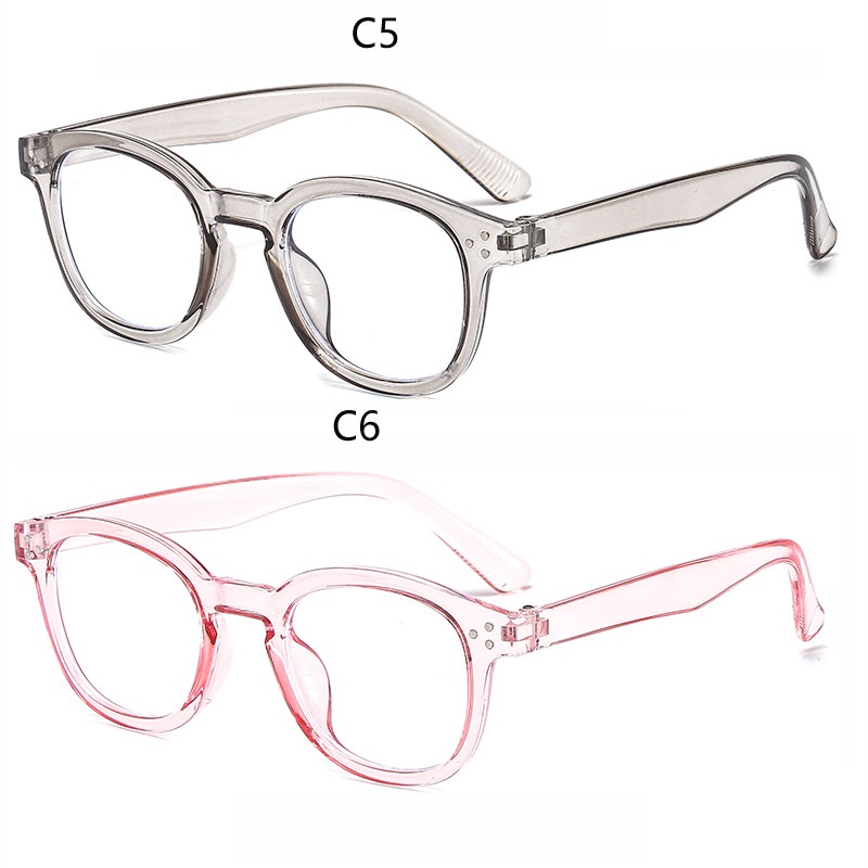 Mắt Kính Tròng Thạch Tròn Chống Ánh Sáng Xanh Phong Cách Âu Mỹ Mới Cho Nam Và Nữ