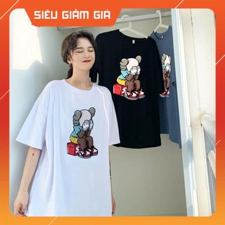 (GIÁ RẺ NHẤT) Áo thun tay lỡ nữ búp bê KAWs 2 màu chất đẹp Có Big Size