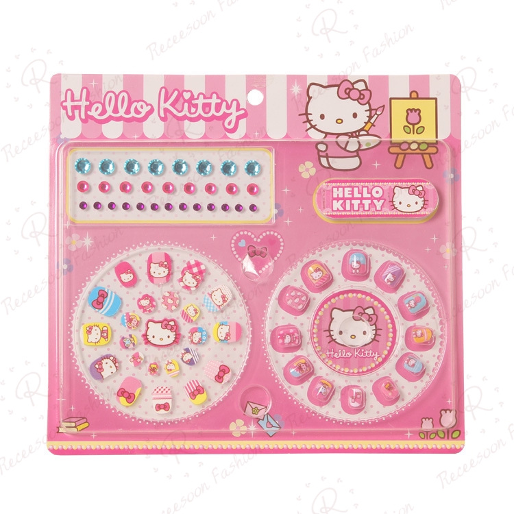 Nhãn dán hình kitty xinh xắn trang trí móng cho bé