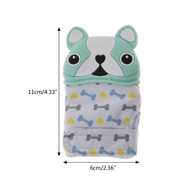 Găng Tay Ngậm Mọc Răng Chống Cắn Bằng Silicon Họa Tiết Hoạt Hình Cho Em Bé Sơ Sinh