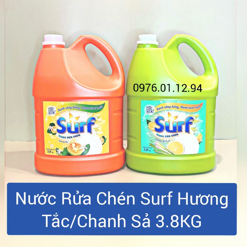 [Rẻ Nhất] Nước rửa chén Surf Hương Tắc/Hương Chanh Sả 3.8KG.