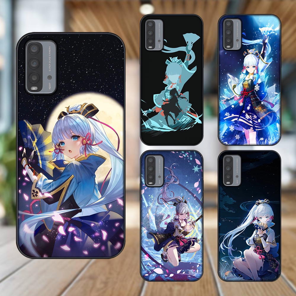 Ốp lưng Xiaomi Redmi 9T viền đen in hình Ayaka Genshin Impact
