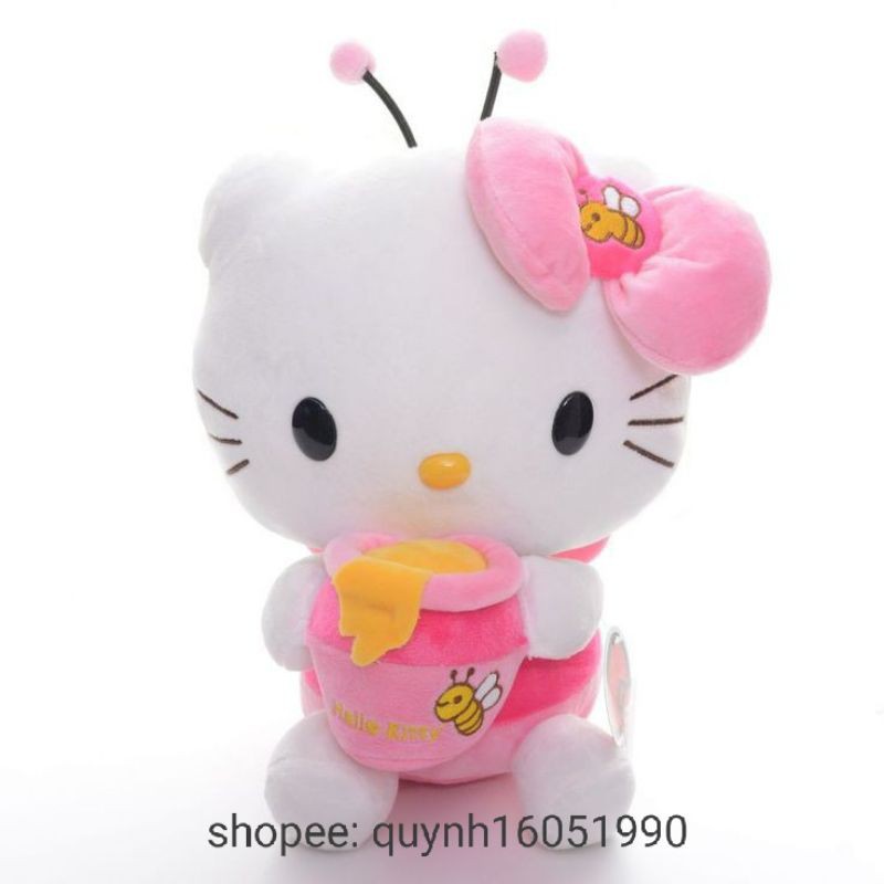 Gấu bông mèo Hello kitty màu hồng 25cm siêu cute cho các nàng