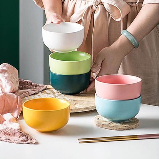 Bát sứ Macaron sắc màu, bát sứ ăn cơm gốm sứ cao cấp không chì
