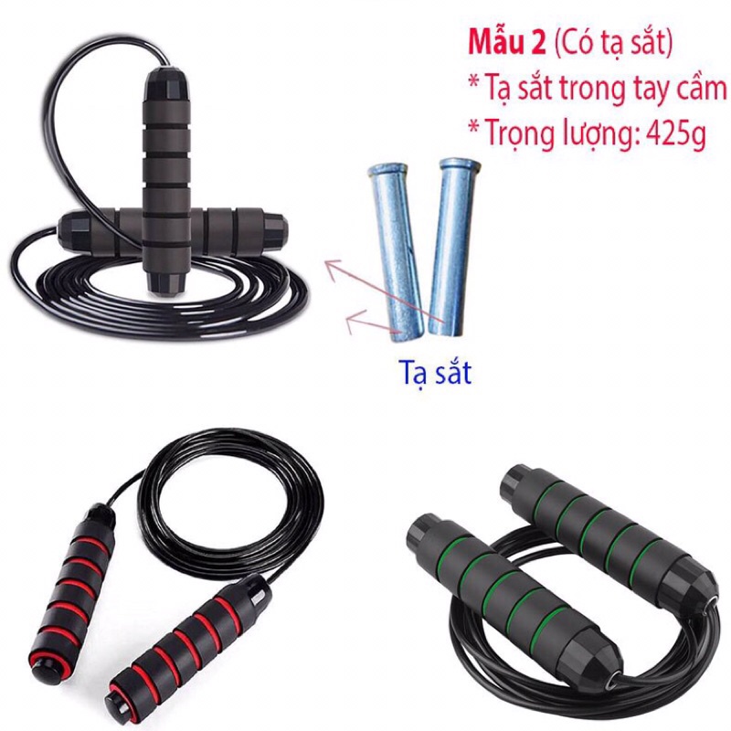 [HOT DEAL]  Combo Dụng Cụ Hít Đất Chữ U Và Dây Nhẩy Lõi thép Có Tạ Sắt Tay Cầm